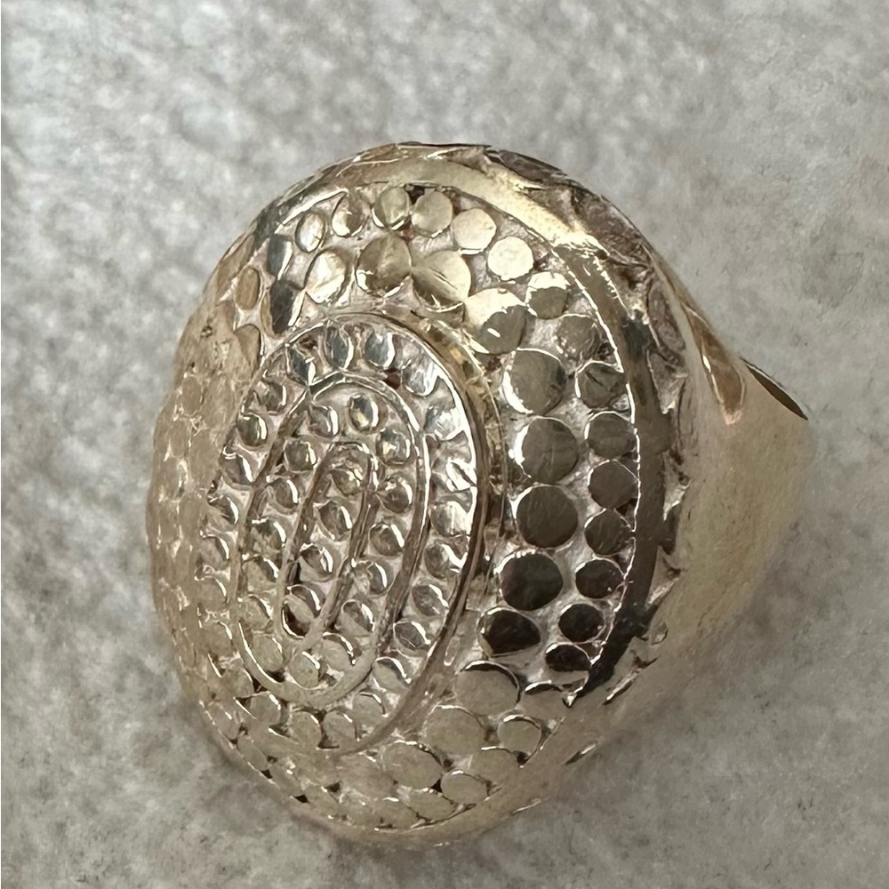 Intricate Silver Honeycomb Statement Ring